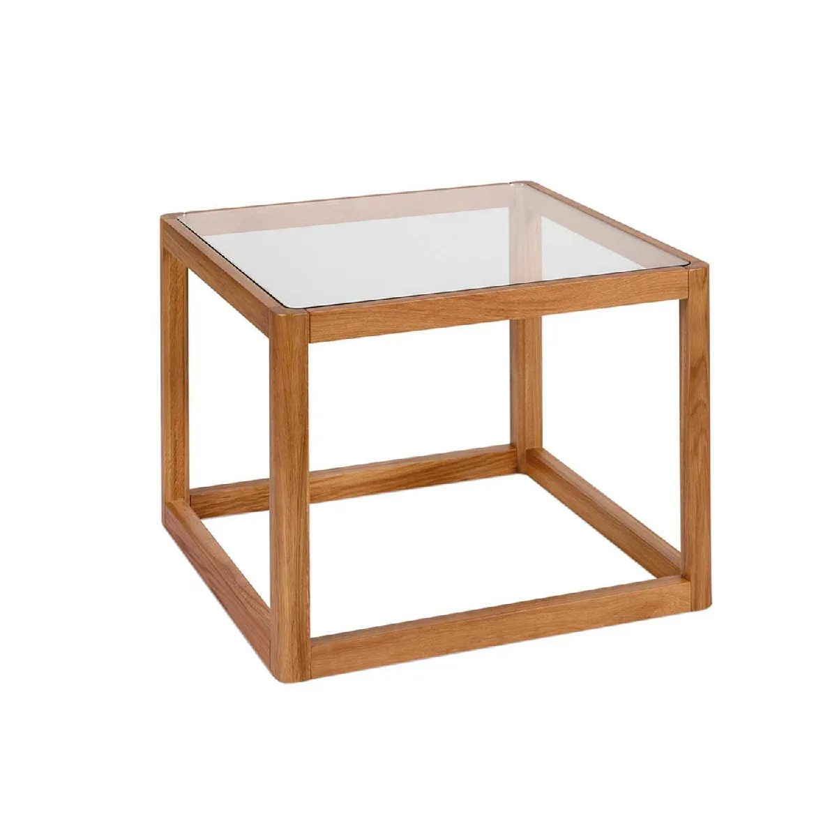 Comparer les prix de Table en chêne et verre 60 x 60 x 45 cm