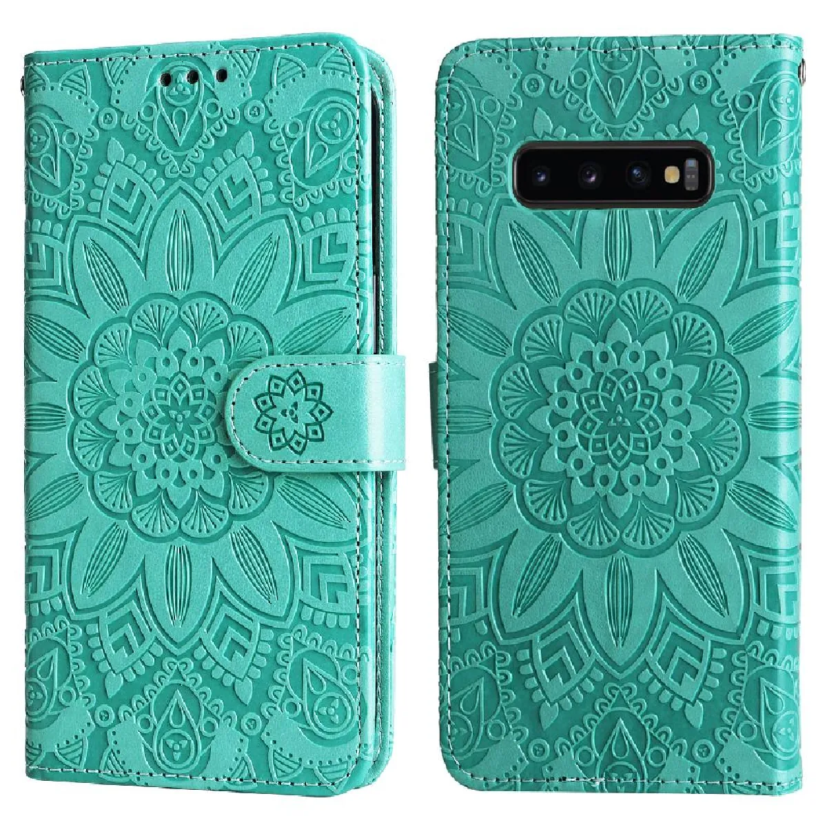 Housse Galaxy S10 Plus Clear View – Cuir Violet, Effet Miroir, étui à Rabat