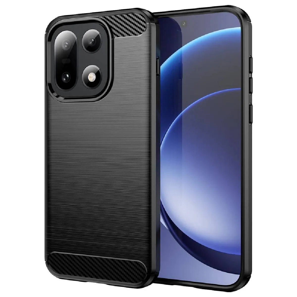 Htdmobiles - Coque pour OnePlus 15 5G - Housse étui silicone effet carbone - Noir - Image 2