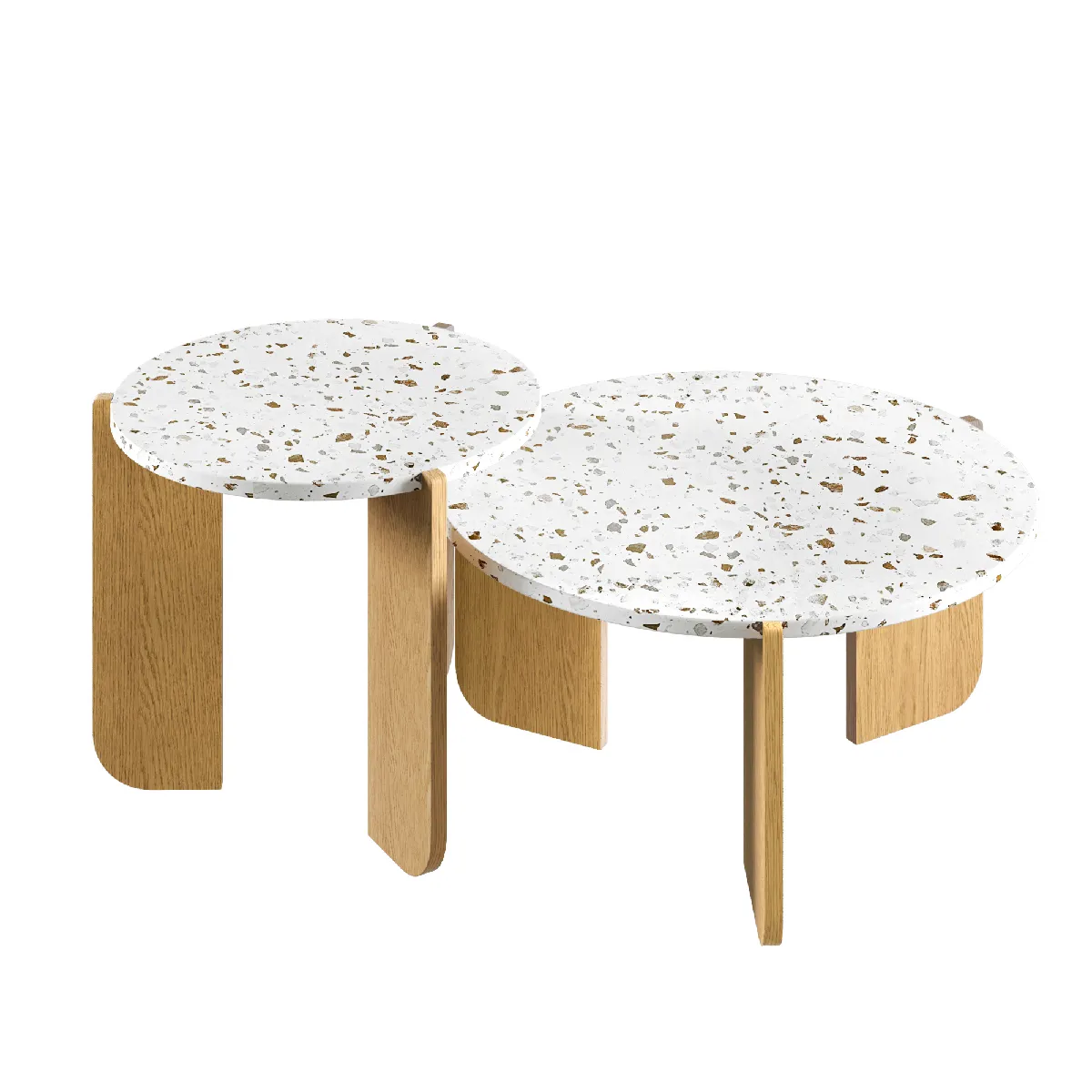 Meilleurs prix pour Set de Tables Basses en MDF 70x70x35 + 50x50x45,5 cm, Naturel