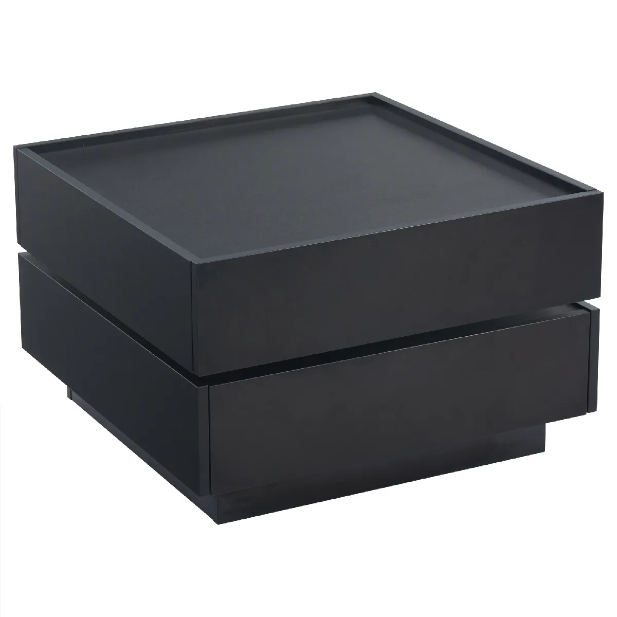 Meilleurs prix pour Table Basse en panneaux de particules avec rotation 360° 60x60x38 cm, Noir