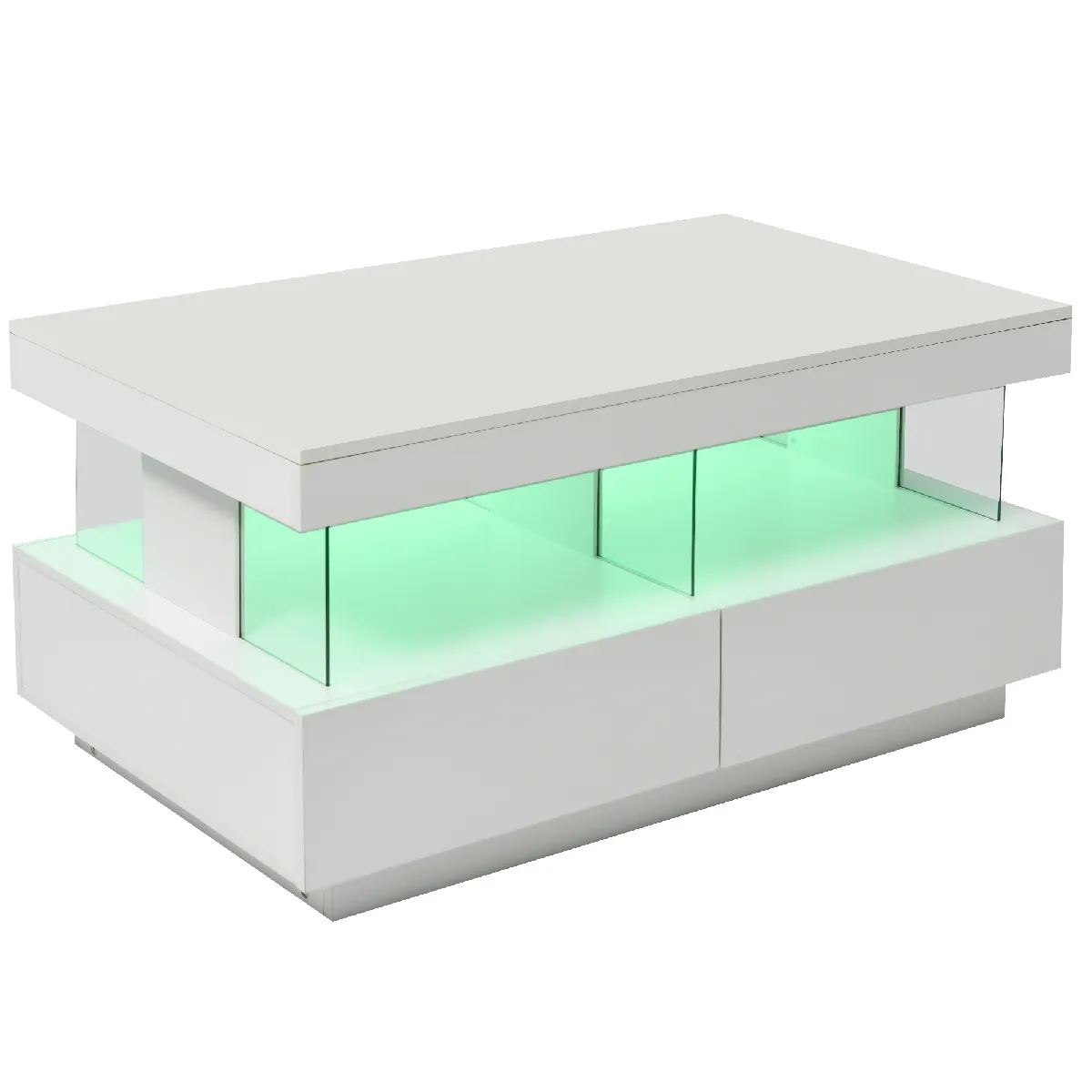 Meilleurs prix pour Table basse en panneaux de particules avec LED 100x60x49,5 cm, Blanc