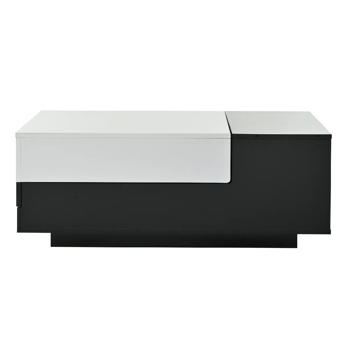 Meilleurs prix pour Table Basse en panneaux de particules avec 2 tiroirs 100x50x38 cm, Blanc+Noir