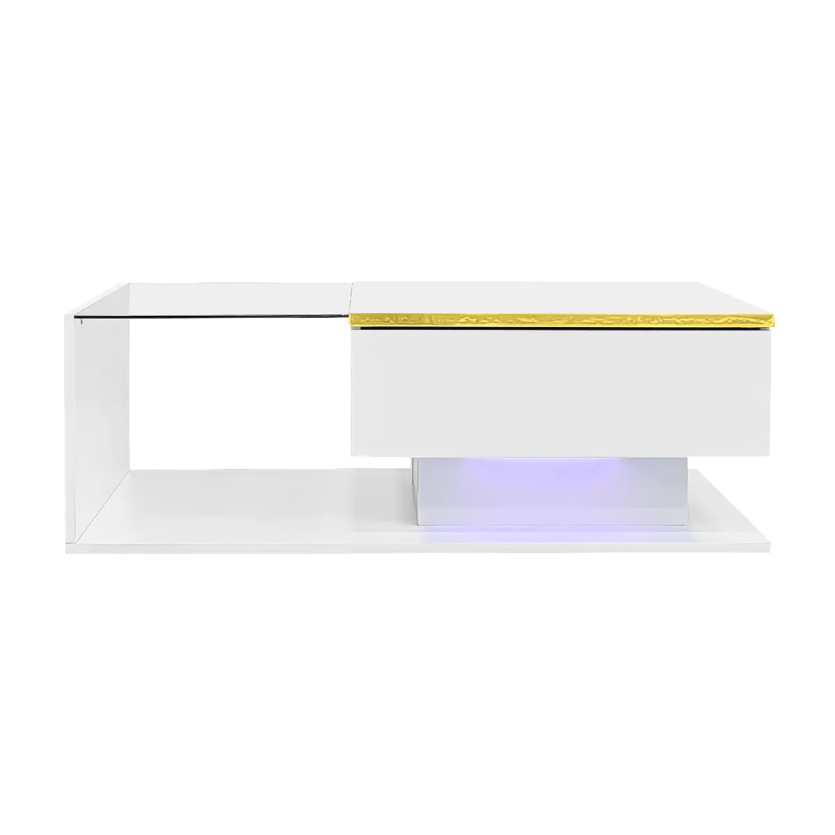 Comparer les prix de Table Basse en panneau de particules avec LED 90x50x32,5 cm, Blanc