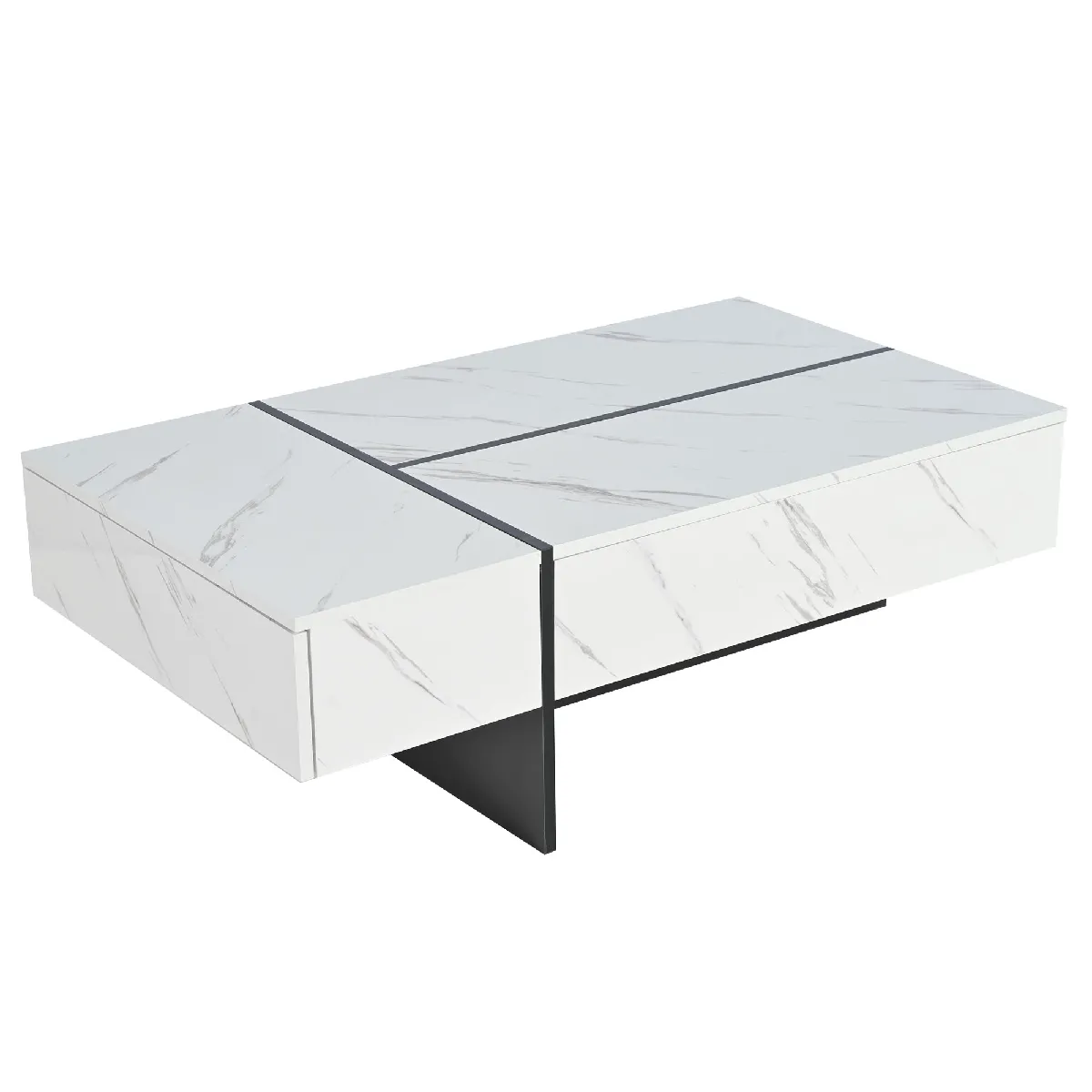 Comparer les prix de Table Basse en panneaux de particules avec LED 105x60x35 cm, Blanc