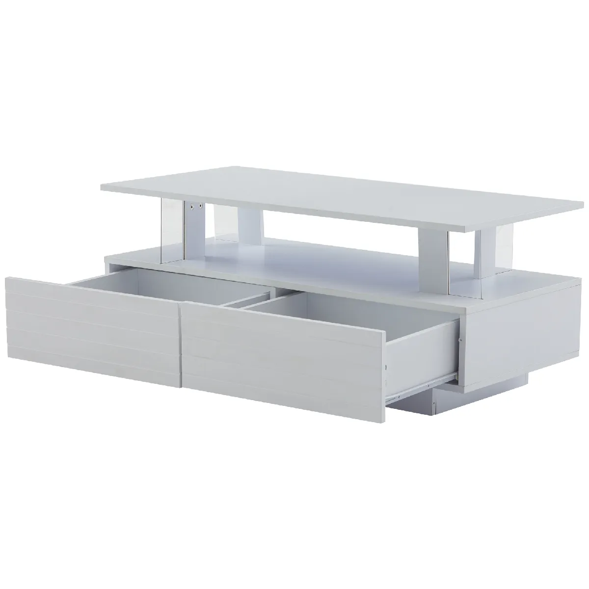 Meilleurs prix pour Table Basse en acrylique avec LED 100x50x42 cm, Blanc