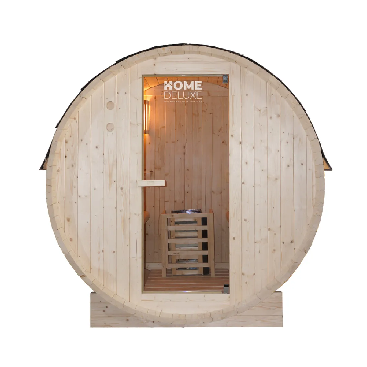 Home Deluxe - Sauna extérieur à tonneau LAHTI M - 195 x 120 cm pour 2 personnes