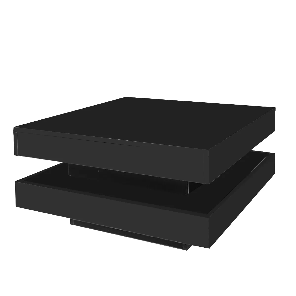 Comparer les prix de Table Basse en panneaux de particules avec plateau rotatif 70x70x36 cm, Noir