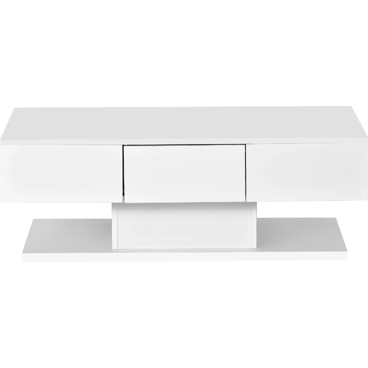 Meilleurs prix pour Table Basse en panneaux de particules avec 2 tiroirs 100x60x35,5 cm, Blanc