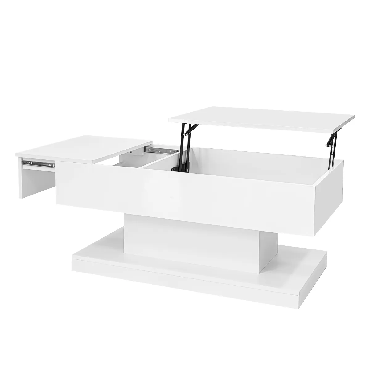 Meilleurs prix pour Table Basse en panneau de particules avec LED 100x50x45 cm, Blanc
