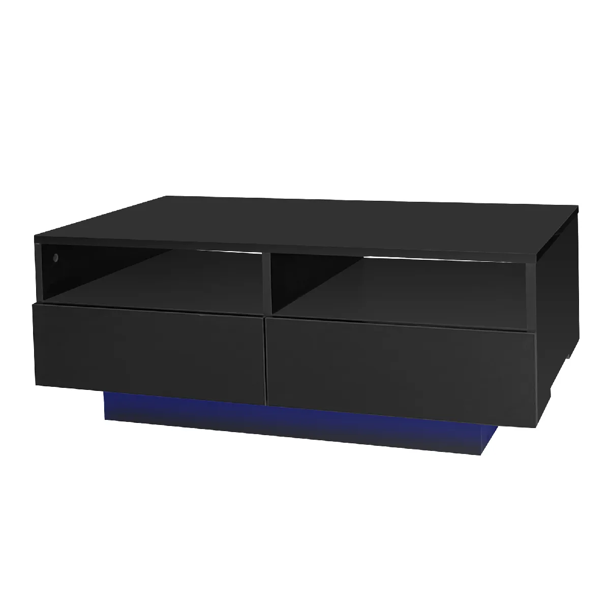 Comparer les prix de Table Basse en panneaux de particules avec LED 90x55x35 cm, Noir