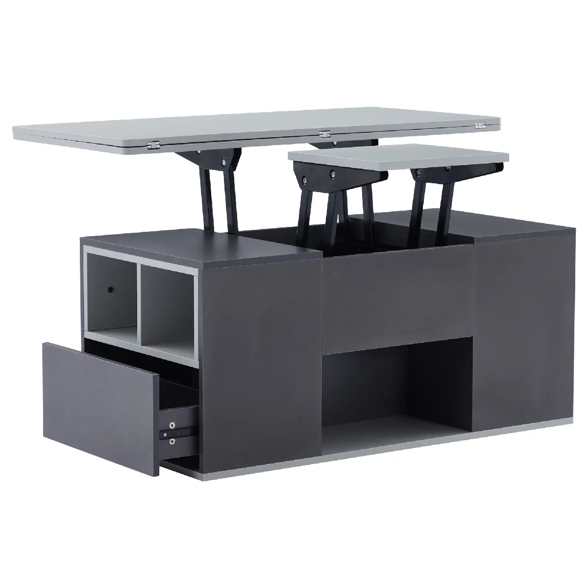 Comparer les prix de Table Basse en panneaux de particules avec plateau relevable 100x51x47 cm, Gris