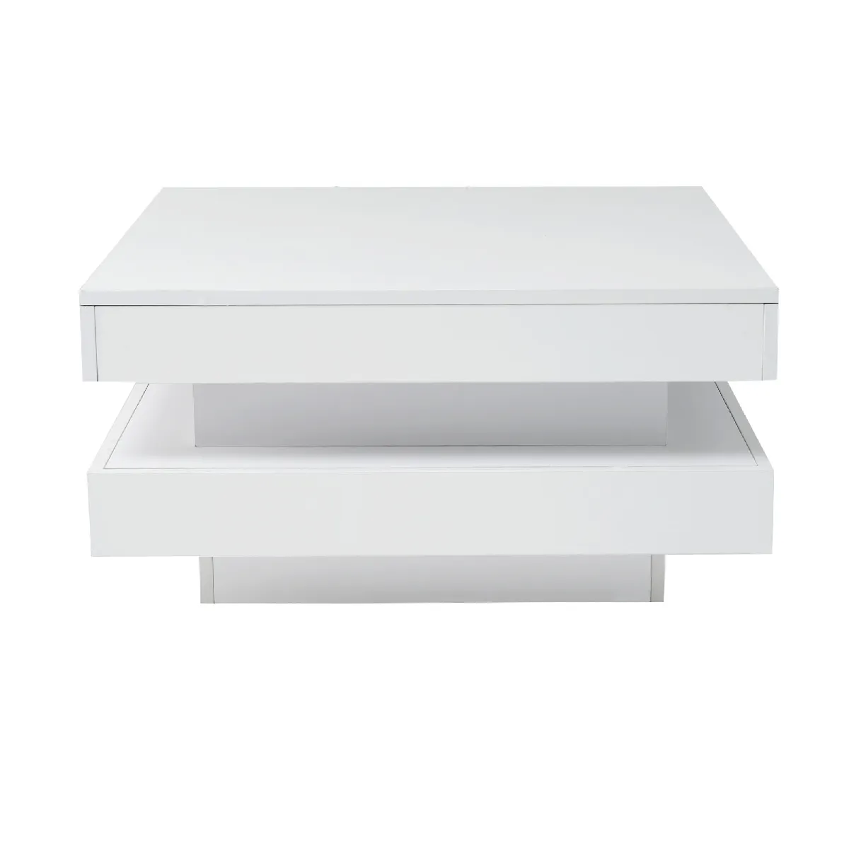 Meilleurs prix pour Table Basse en panneaux de particules avec éclairage LED 70x70x36 cm, Blanc