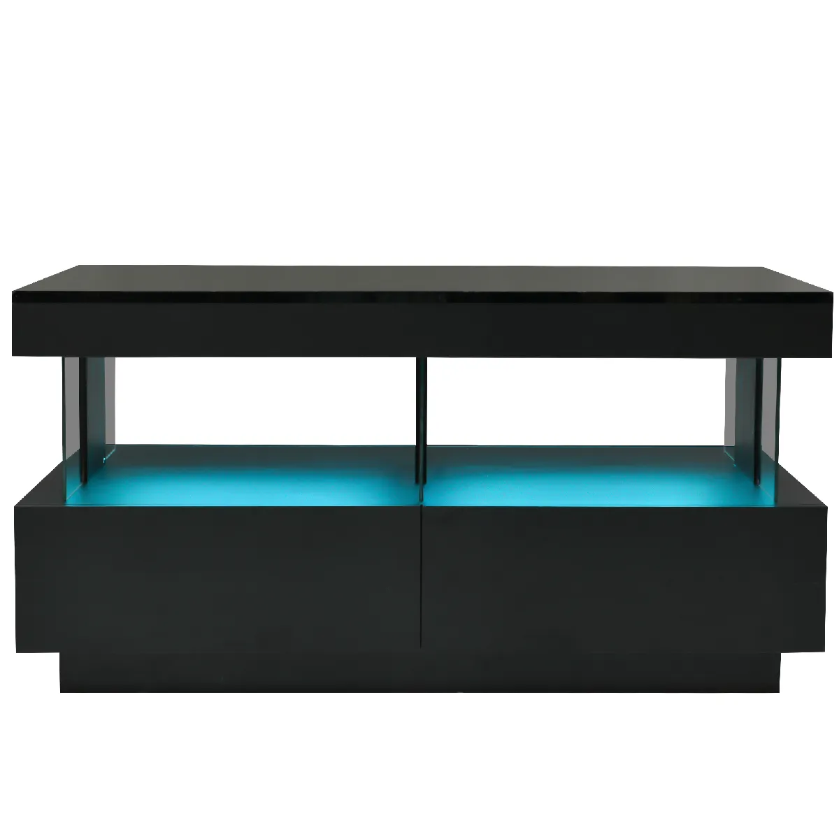 Meilleurs prix pour Table Basse en panneaux de particules avec 2 tiroirs 100x60x49,5 cm, Noir