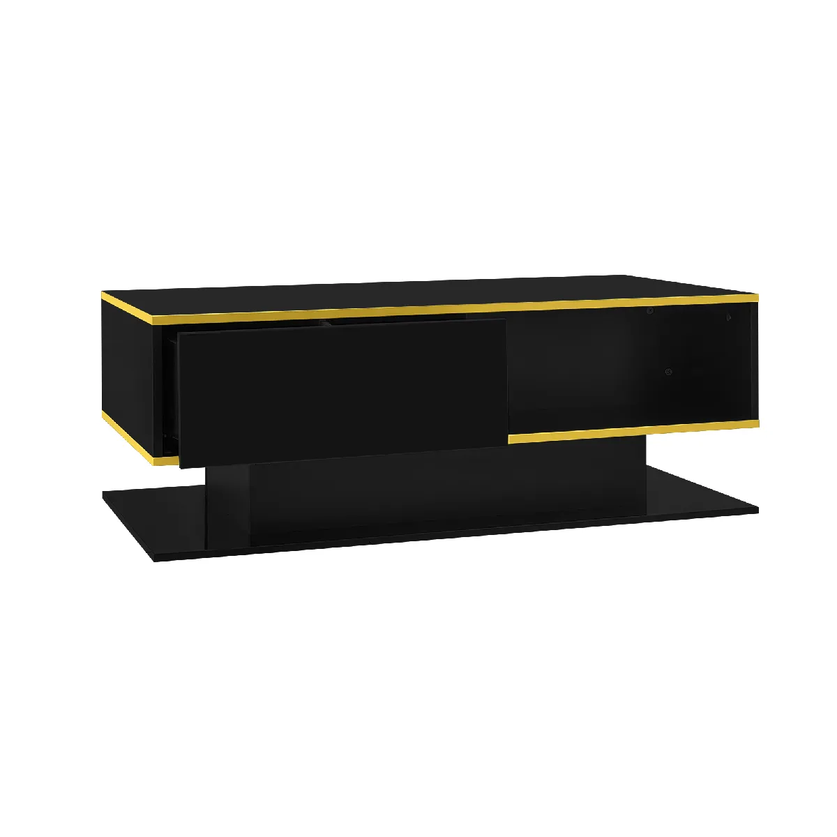 Meilleurs prix pour Table Basse en panneaux de particules avec LED 100x50x40 cm, Noir