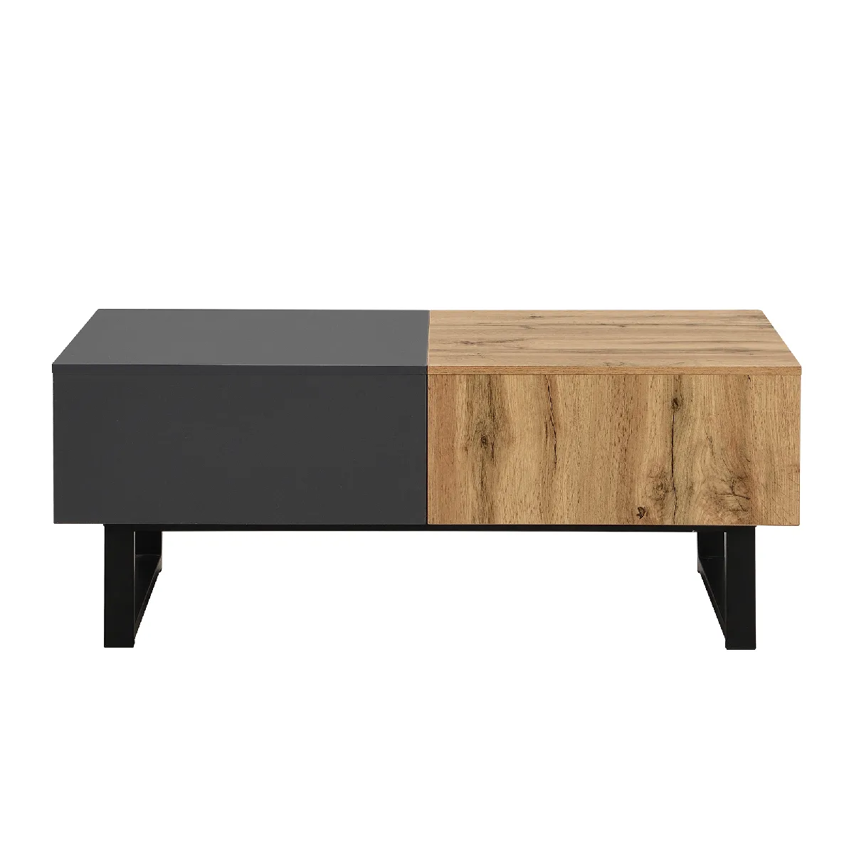 Comparer les prix de Table Basse en panneaux de particules avec rangement 155x55x40 cm, Naturel
