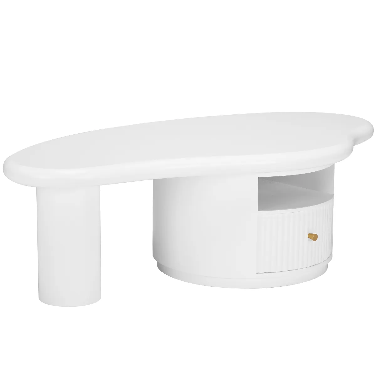 Comparer les prix de Table Basse en MDF avec 1 tiroir 110x60x37,5 cm, Blanc