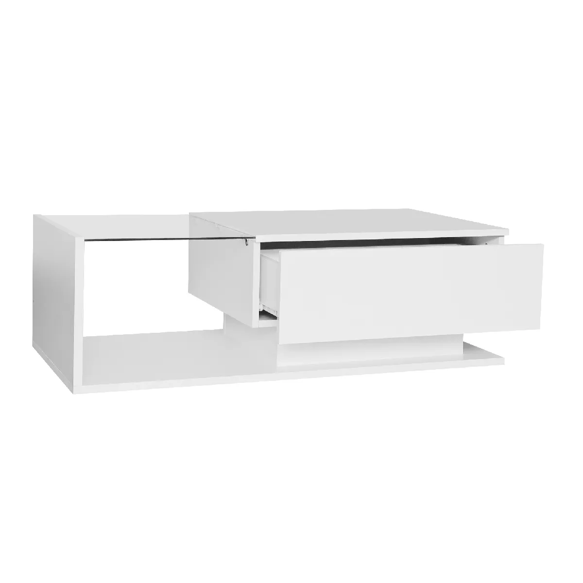 Comparer les prix de Table Basse en panneau de particules avec tiroir 100x50x32 cm, Blanc