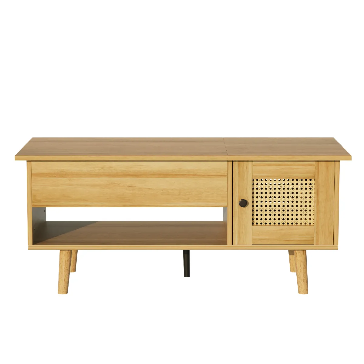 Comparer les prix de Table Basse en panneaux de particules avec plateau relevable 103x50x46/60 cm, Bois