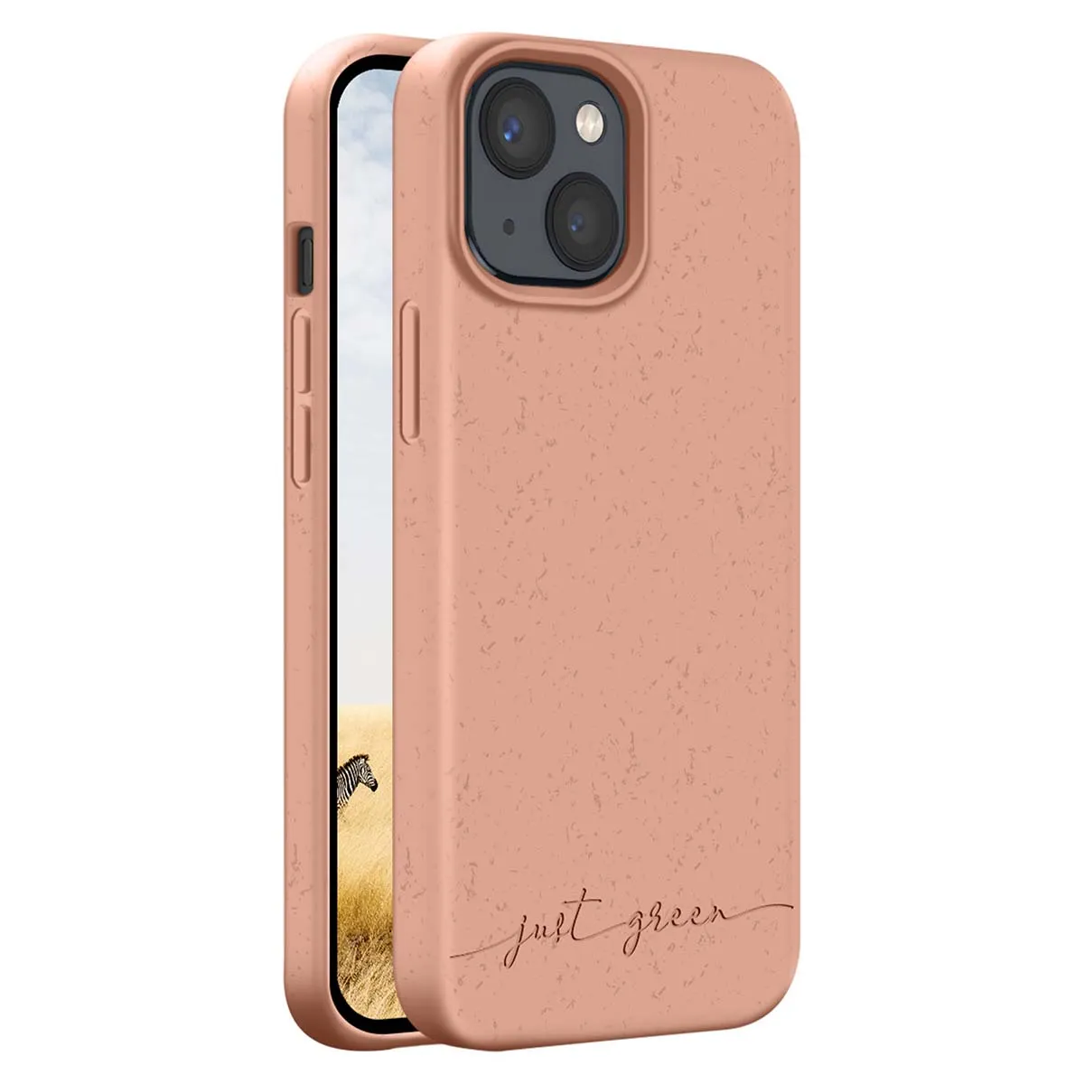Just Green Beige Coque Pour Iphone 13 Mini Modèle Natura Compatible Avec Recharge Sans Fil