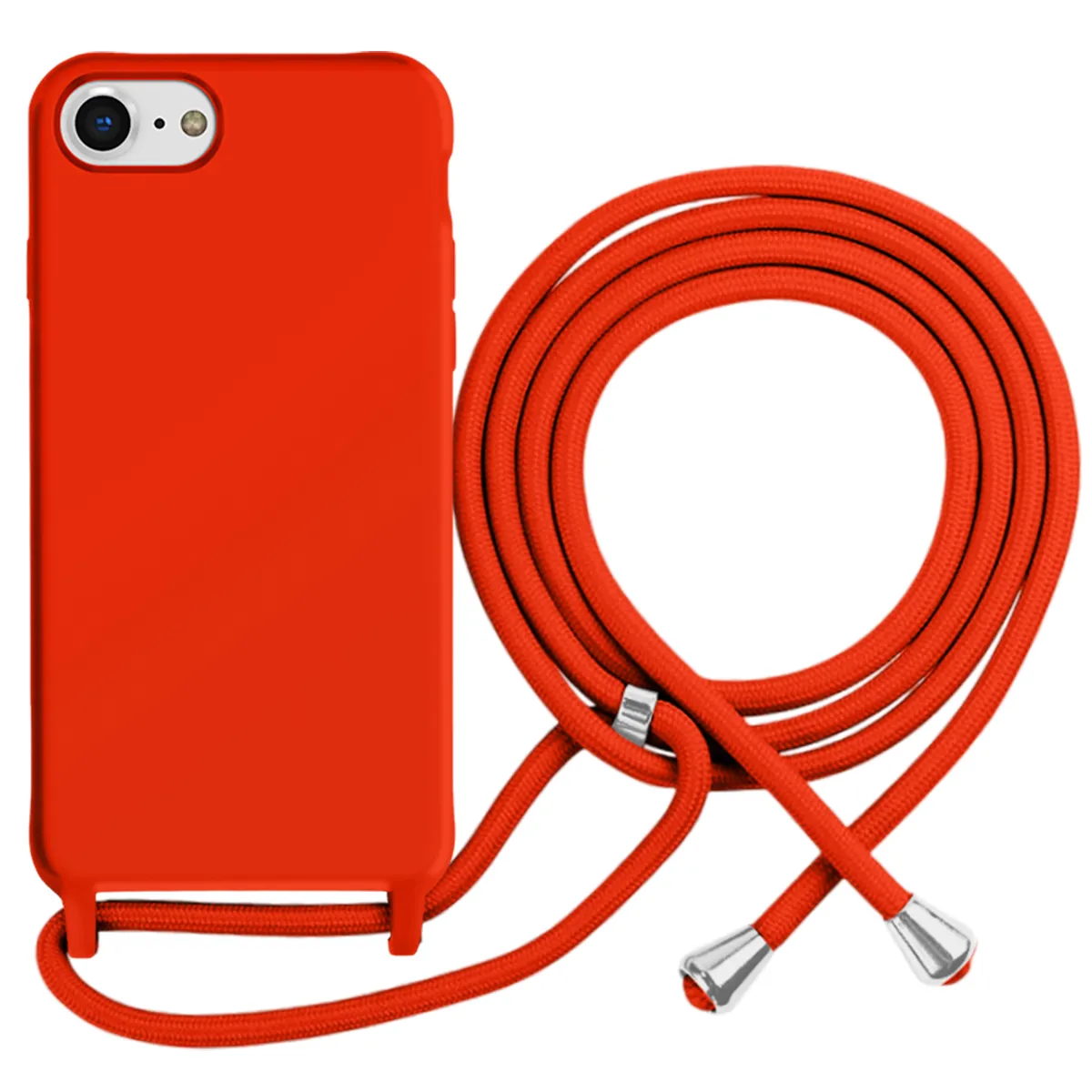 Moxie Rouge Coque Pour Iphone 7 / 8 En Tpu Premium Color Lace Avec Cordon Tour De Cou