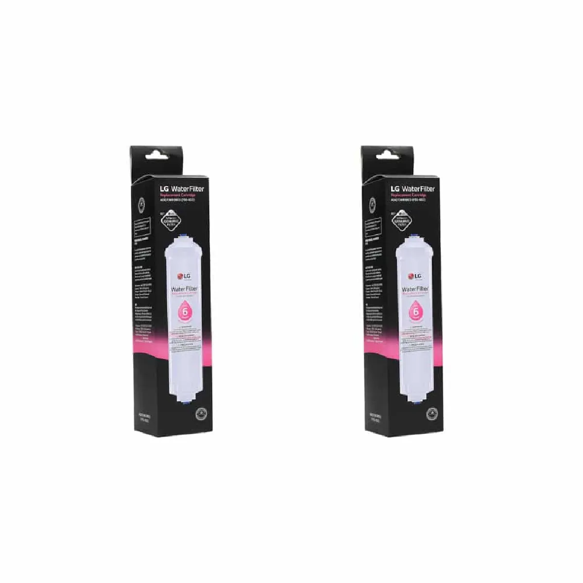 Pack de 2 Filtres à eau LG ADQ73693901 ADQ73693903 avec nouvel embout pour Réfrigérateur