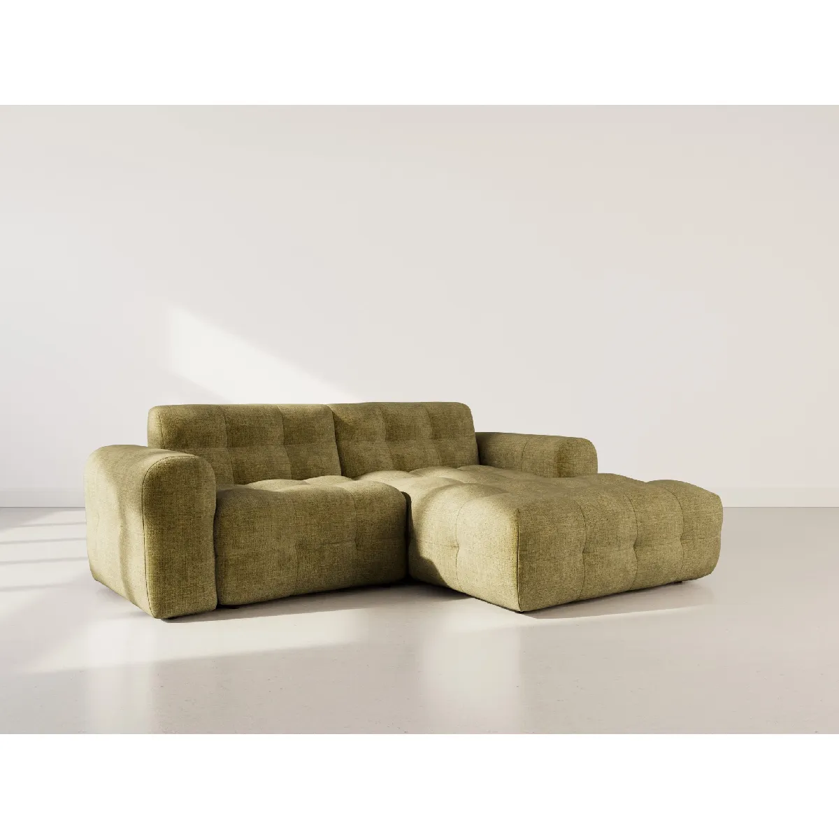 Diane Canapé d'angle droit 4 places en velours texturé