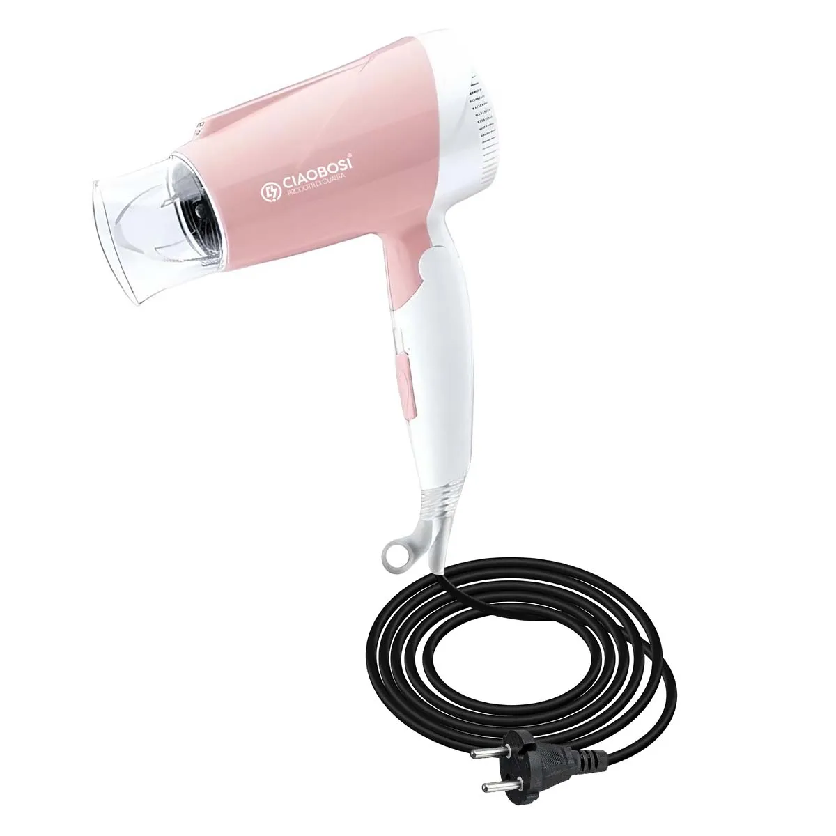 AVIZAR  S&egrave;che-Cheveux Ionique Compact 1300W avec 3 R&eacute;glages et S&eacute;chage Rapide Blanc / Rose