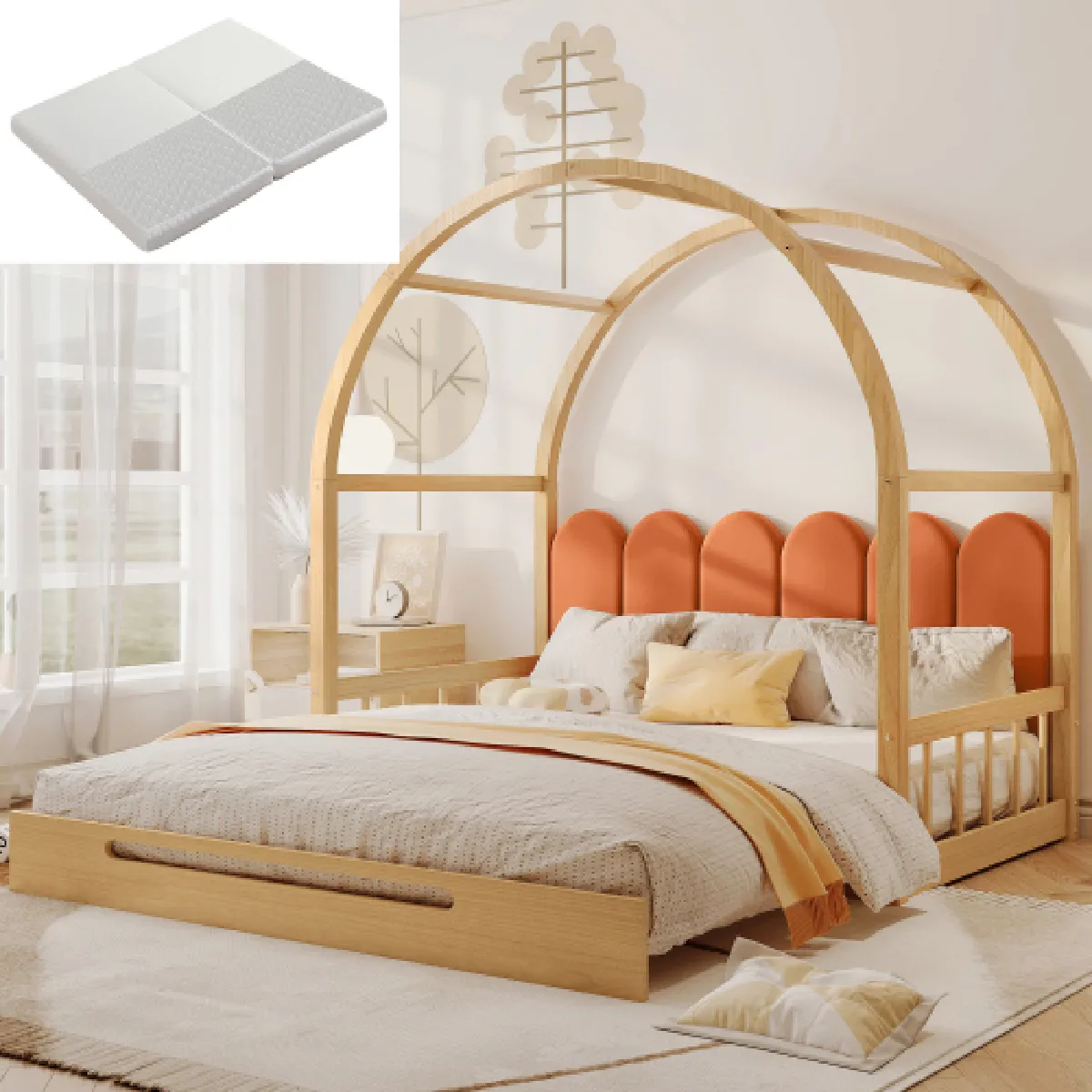 Lit gigogne 140x200 cm en bois - vue 3