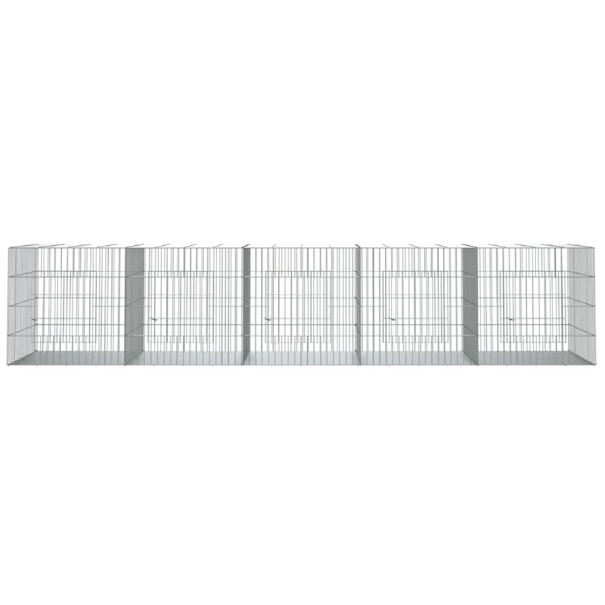 Meilleurs prix pour Cage à lapin 5 panneaux 273 x 79 x 54 cm Fer galvanisé Argent 02_0041691