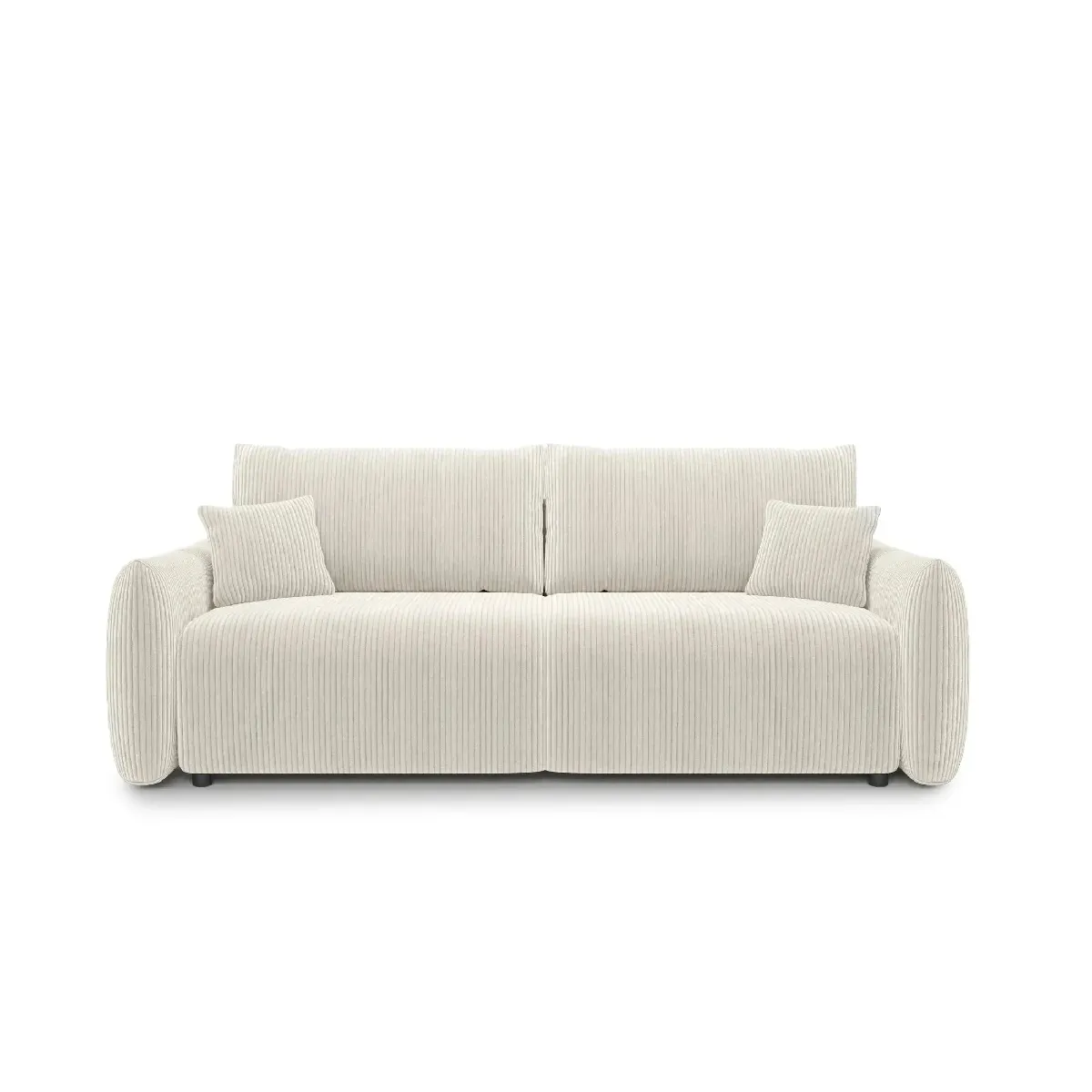 Canapé droit convertible velours côtelé 3 places - vue 6