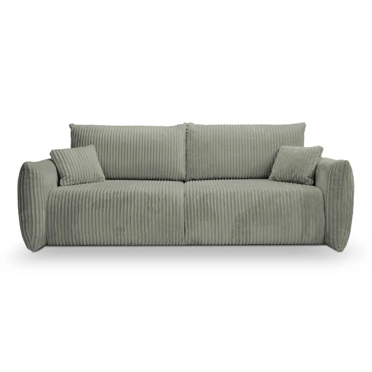 Canapé droit convertible velours côtelé 3 places - vue 10