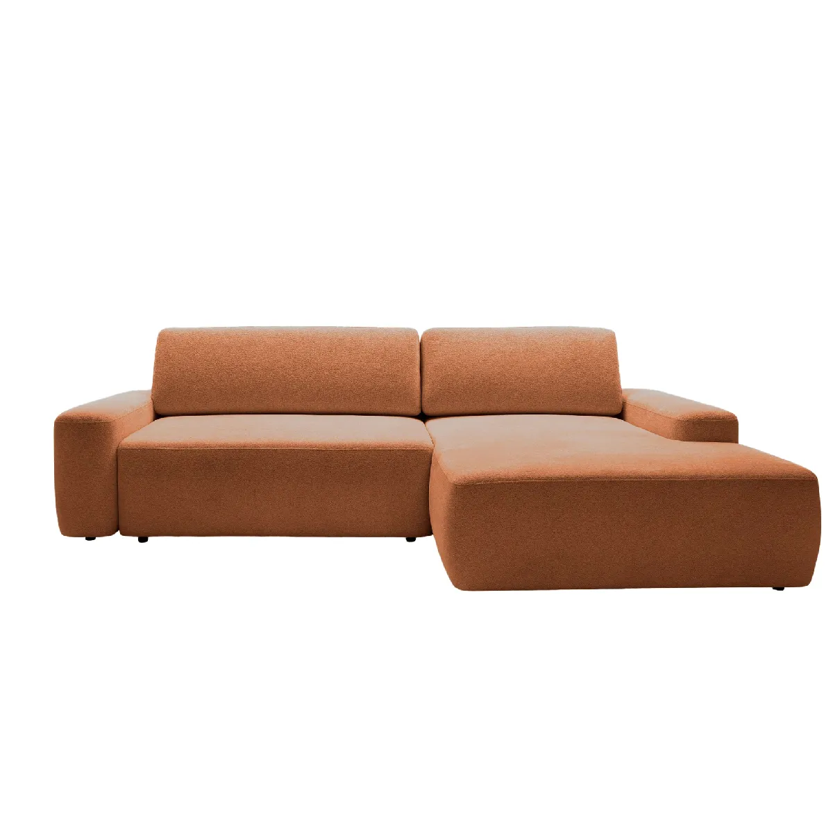 Canapé d'angle convertible tissu chiné 4 places Terracotta Droit - vue 2