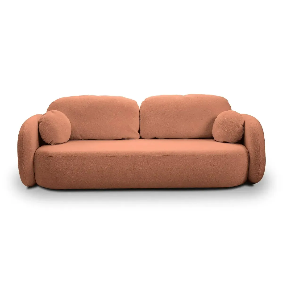 Canapé droit tissu bouclette 3 places Terracotta