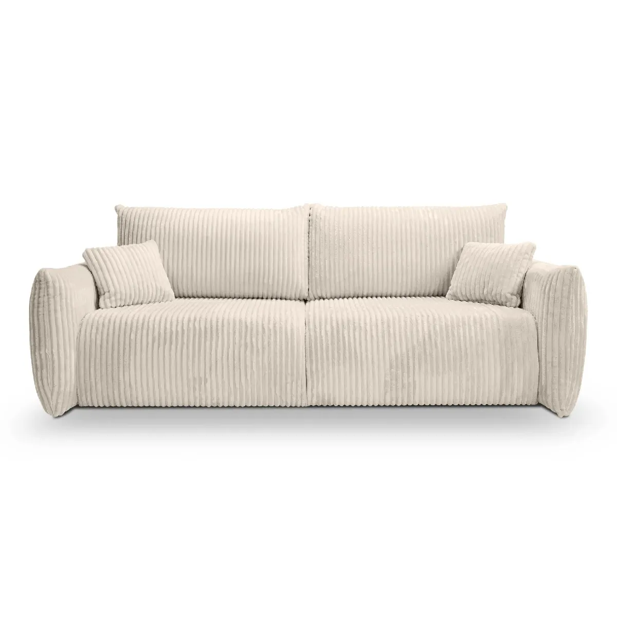 Canapé droit convertible velours côtelé 3 places - vue 3