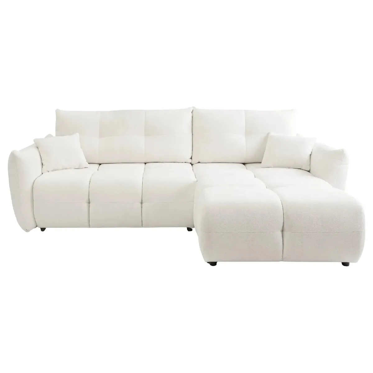 Canapé d'angle convertible tissu bouclette 3 places - vue 4