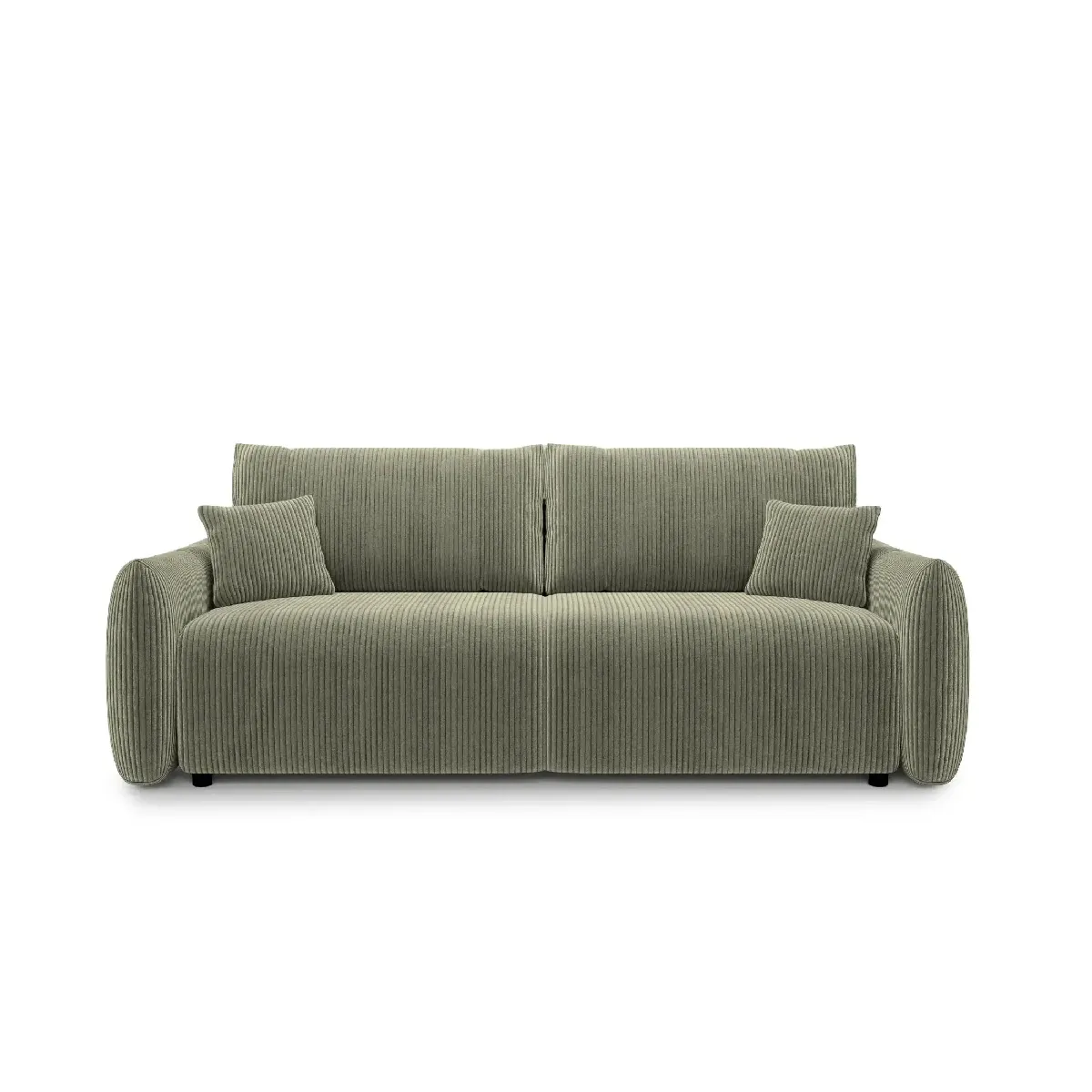 Canapé droit convertible velours côtelé 3 places - vue 9