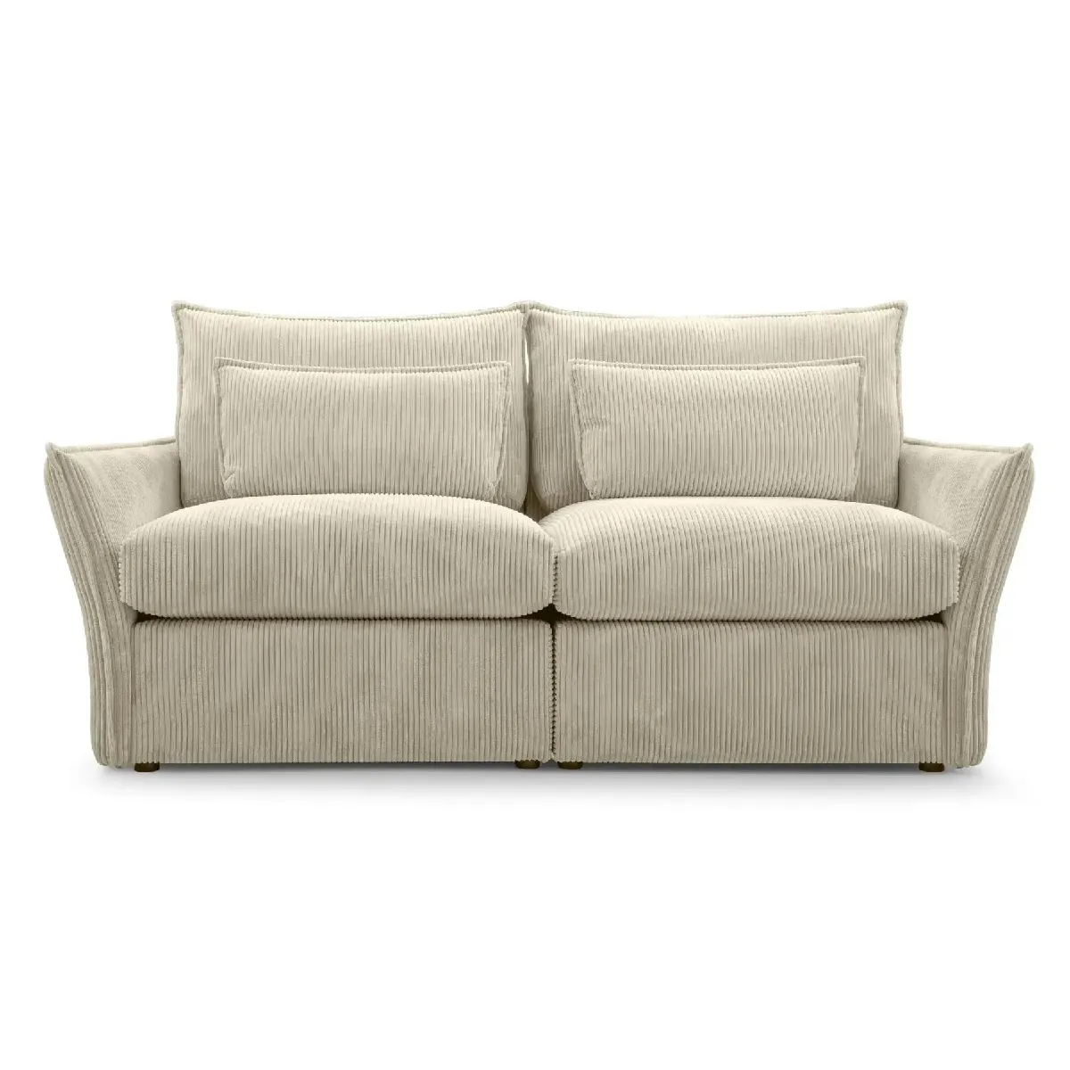 Canapé droit velours côtelé 2 places