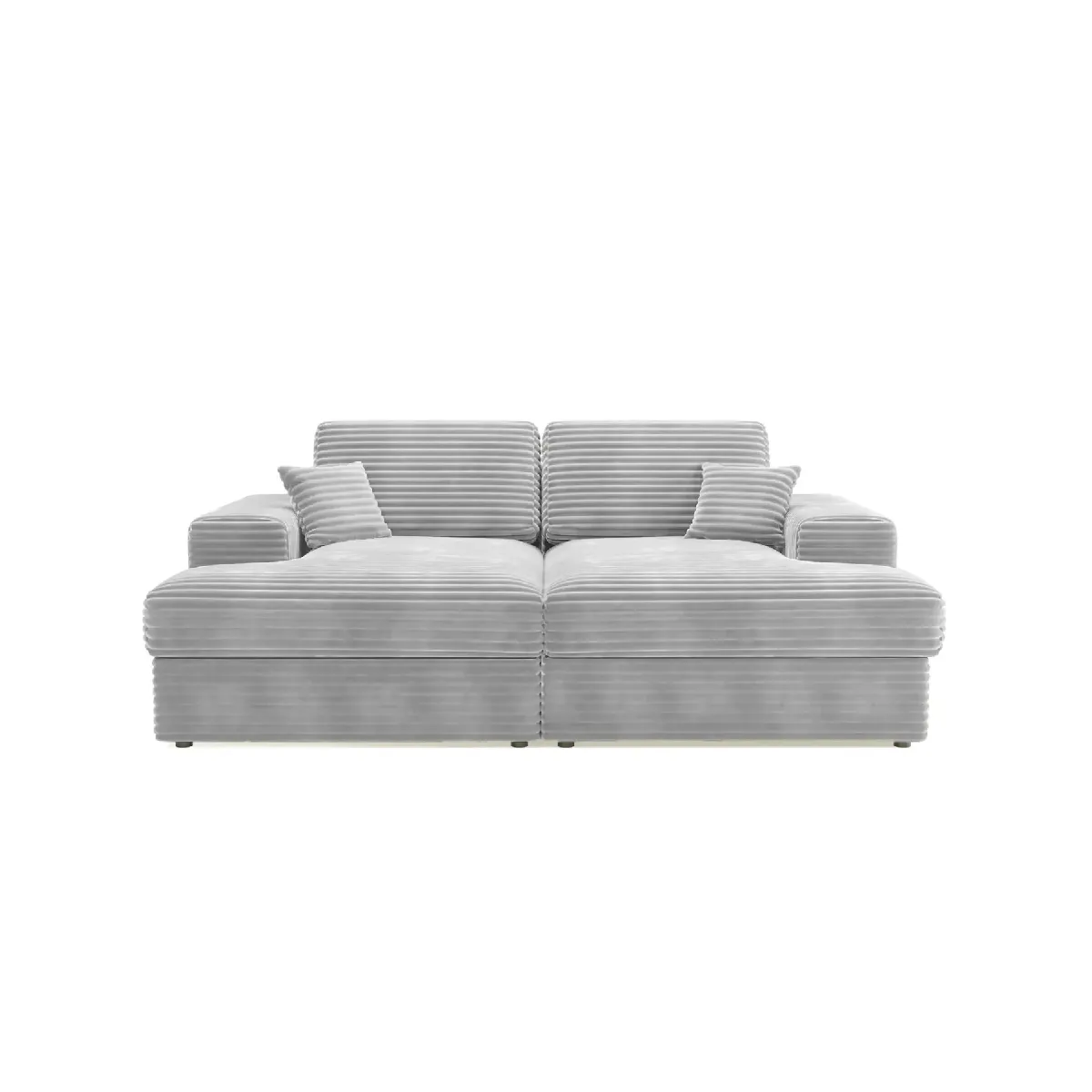Banquette convertible 3 places LIMRA Tissu moutarde 2 coussins Coffre de rangement 190 x 87 x 87 cm - vue 6