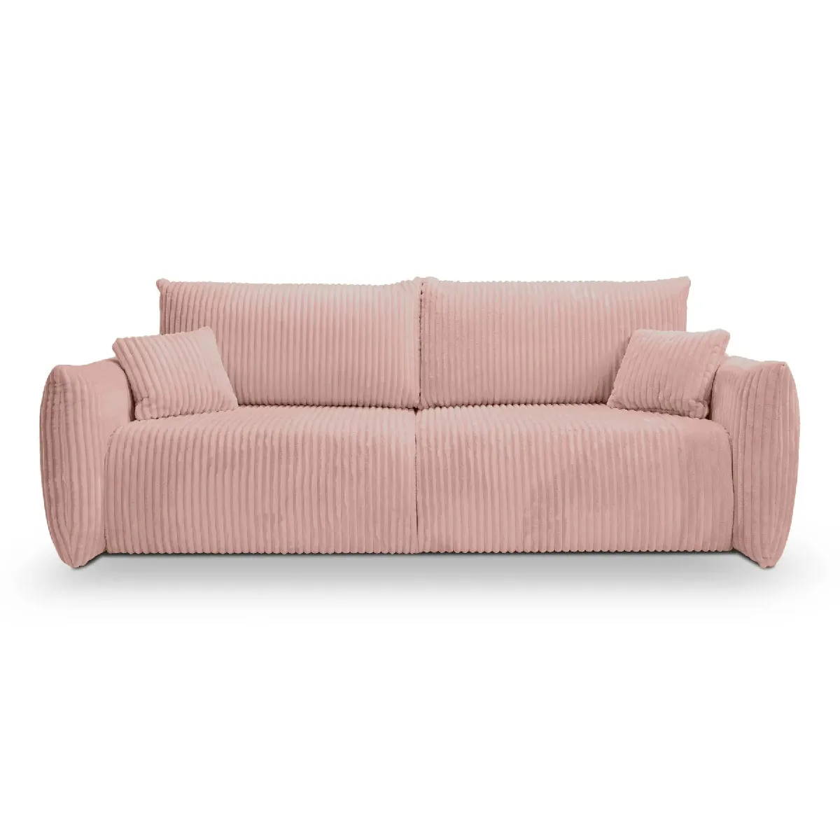 Canapé droit convertible velours côtelé 3 places - vue 2