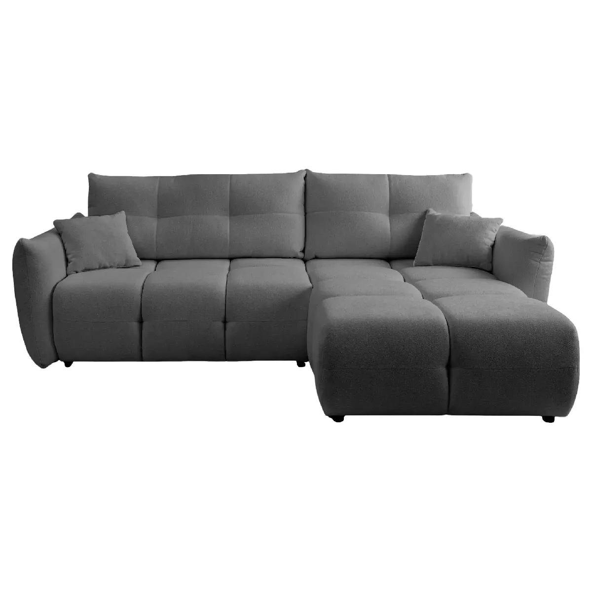 Canapé d'angle convertible tissu bouclette 3 places - vue 2