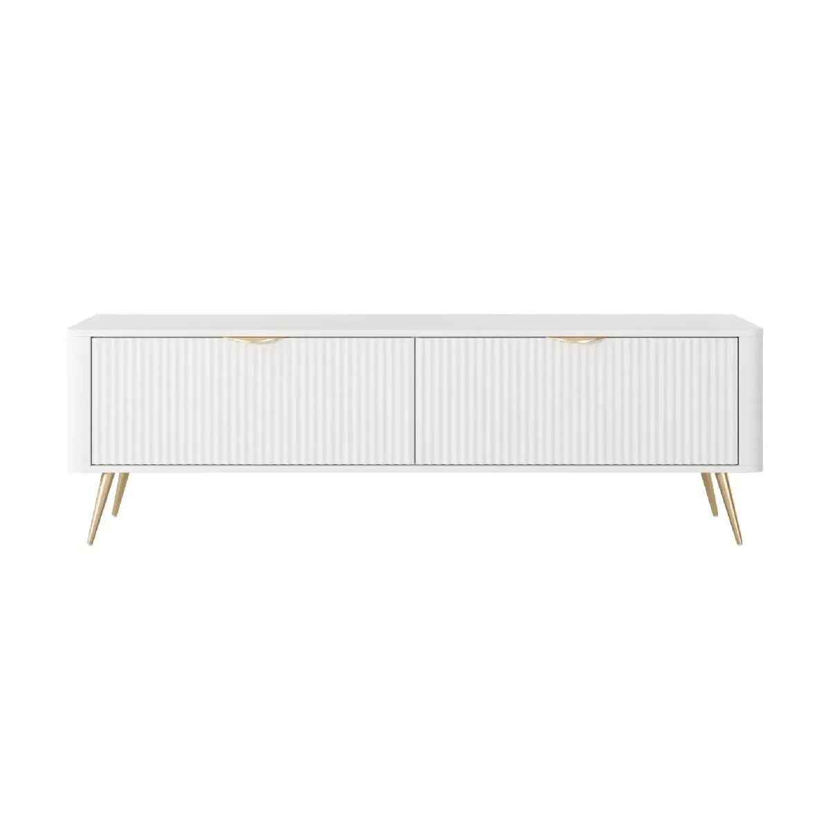 CASANOVA JOUDY MINI - Mini meuble TV 163cmeffet rainur&eacute; - Blanc