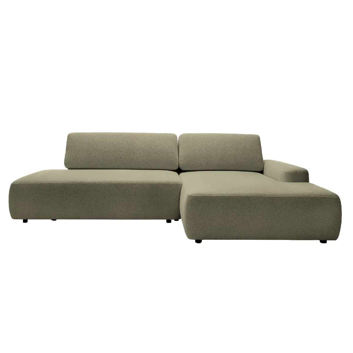 Canapé d'angle convertible tissu chiné 3 places Vert olive - Gauche