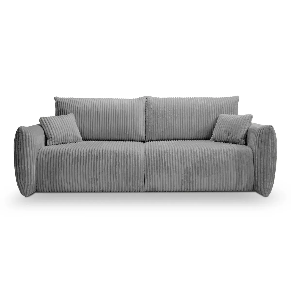 Canapé droit convertible velours côtelé 3 places - vue 4
