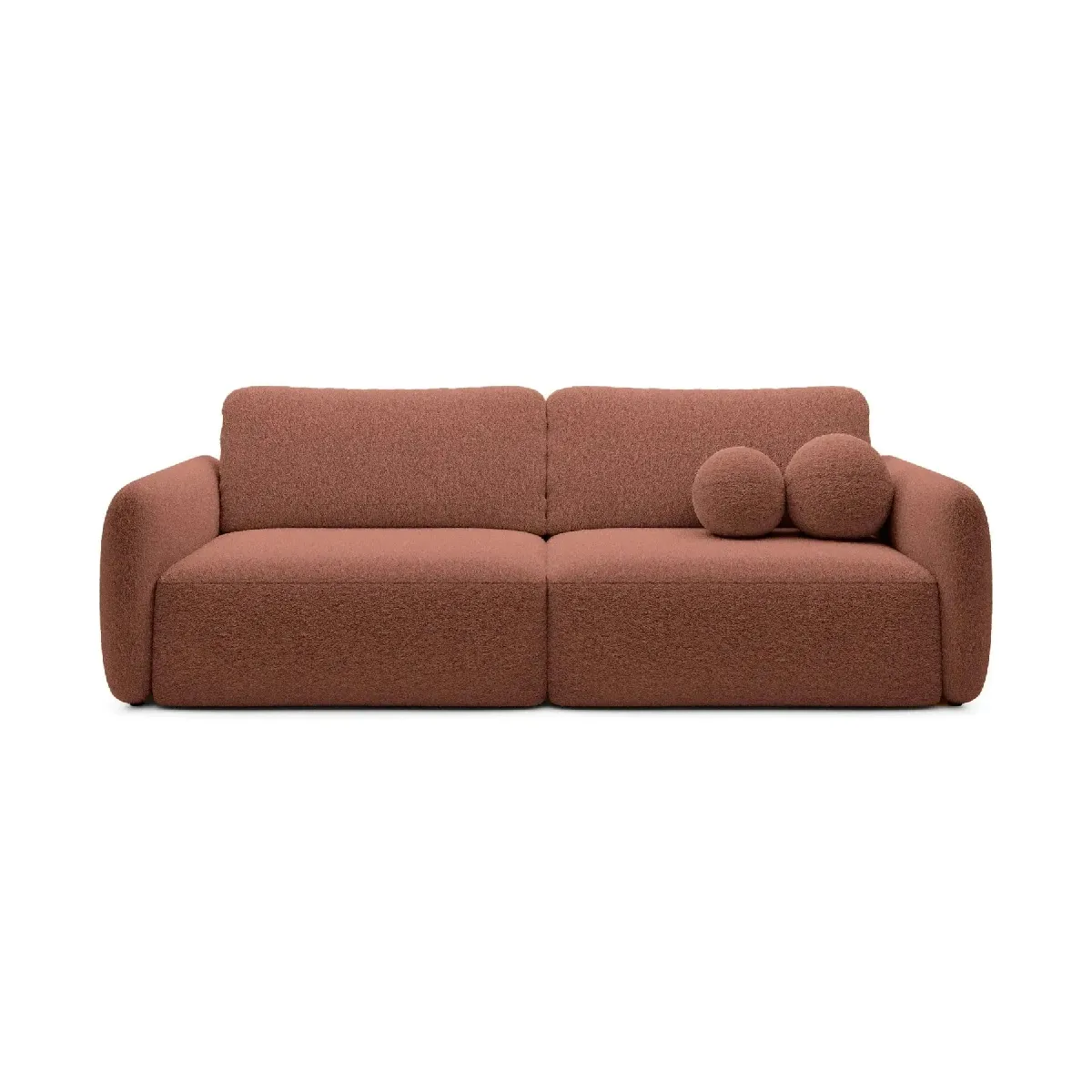 Canapé droit convertible tissu bouclette 3 places Terracotta - vue 3