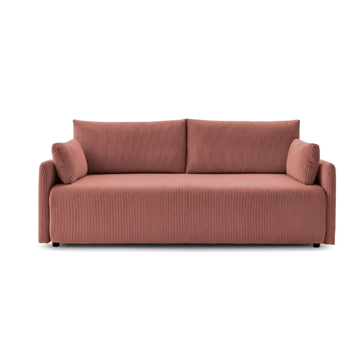 Canapé droit convertible velours côtelé 2 places - vue 4