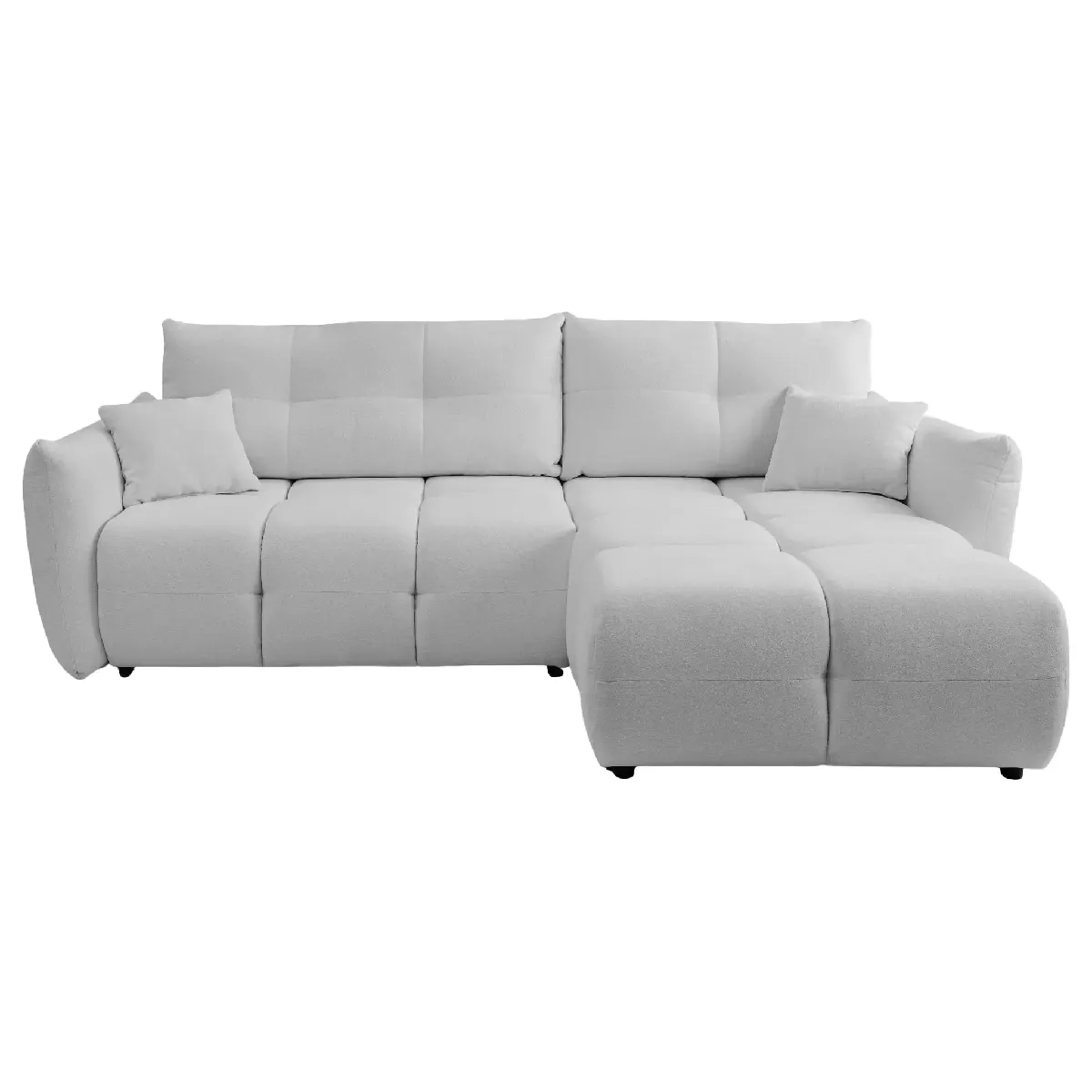 Canapé d'angle convertible tissu bouclette 3 places - vue 3