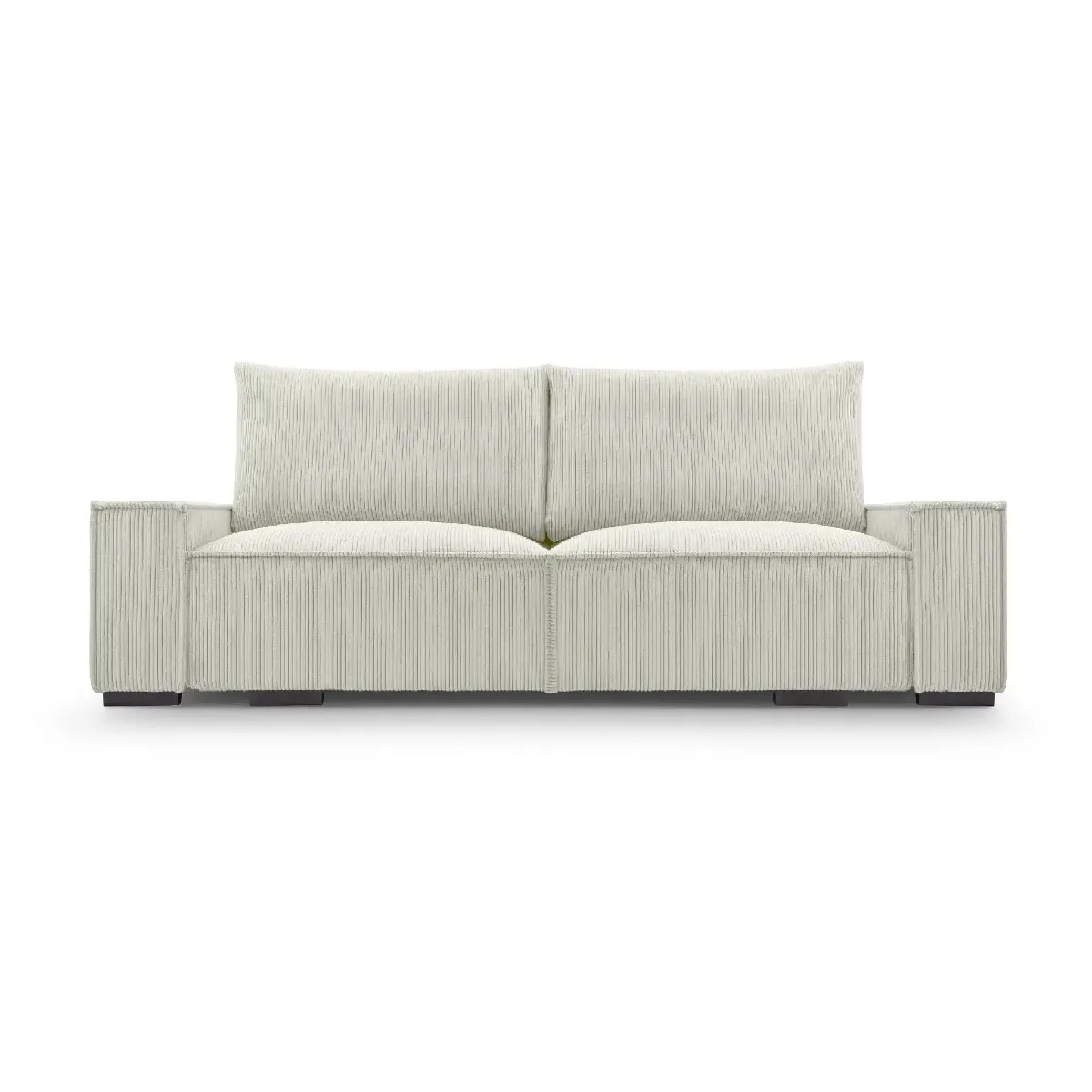 Canapé droit convertible velours côtelé 2 places - vue 9
