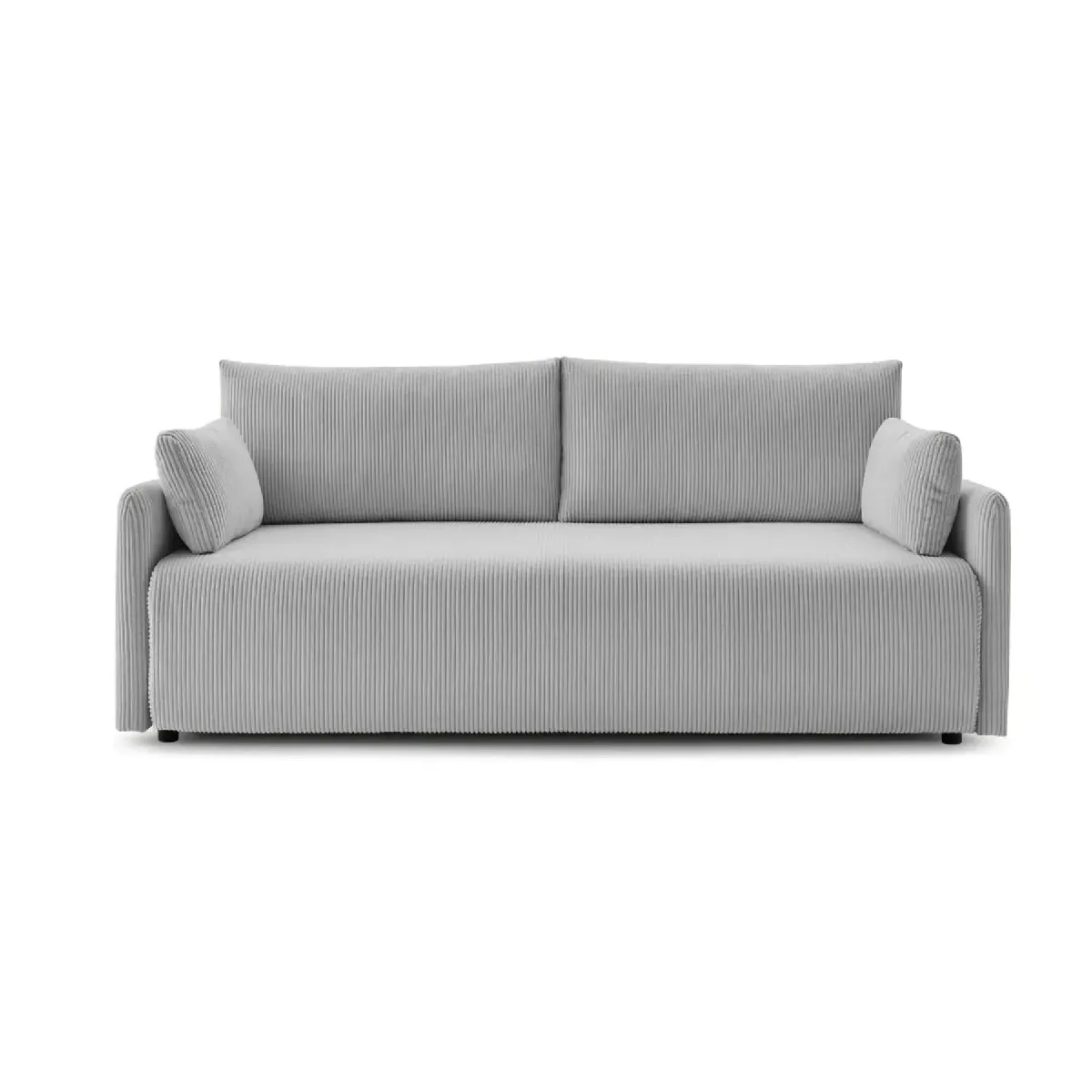 Canapé droit convertible velours côtelé 2 places - vue 6