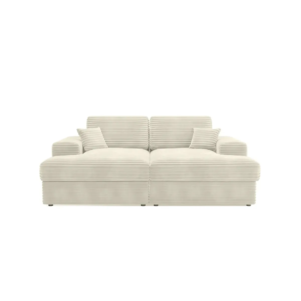 Banquette convertible 3 places LIMRA Tissu moutarde 2 coussins Coffre de rangement 190 x 87 x 87 cm - vue 5